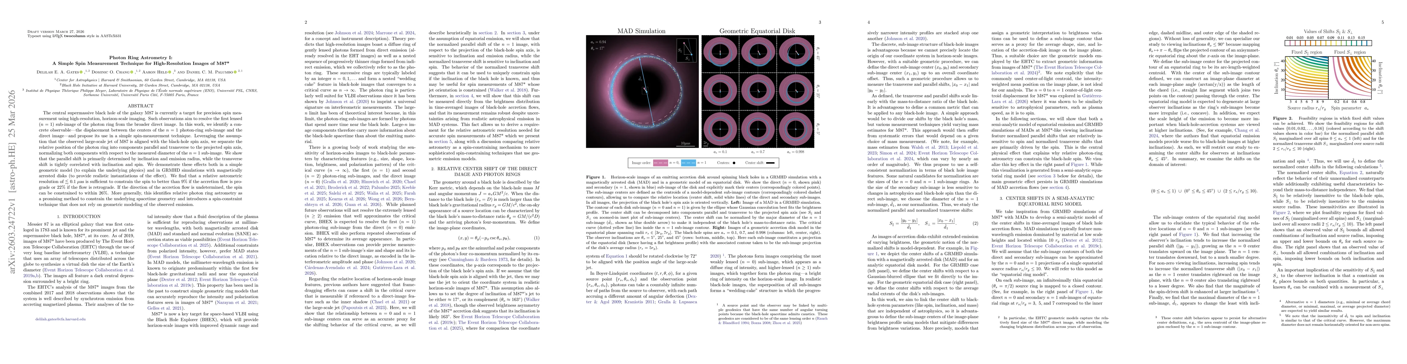 Thumbnail for Photon Ring Astrometry I: A Simple Spin Measurement Technique for High-Resolution Images of M87*