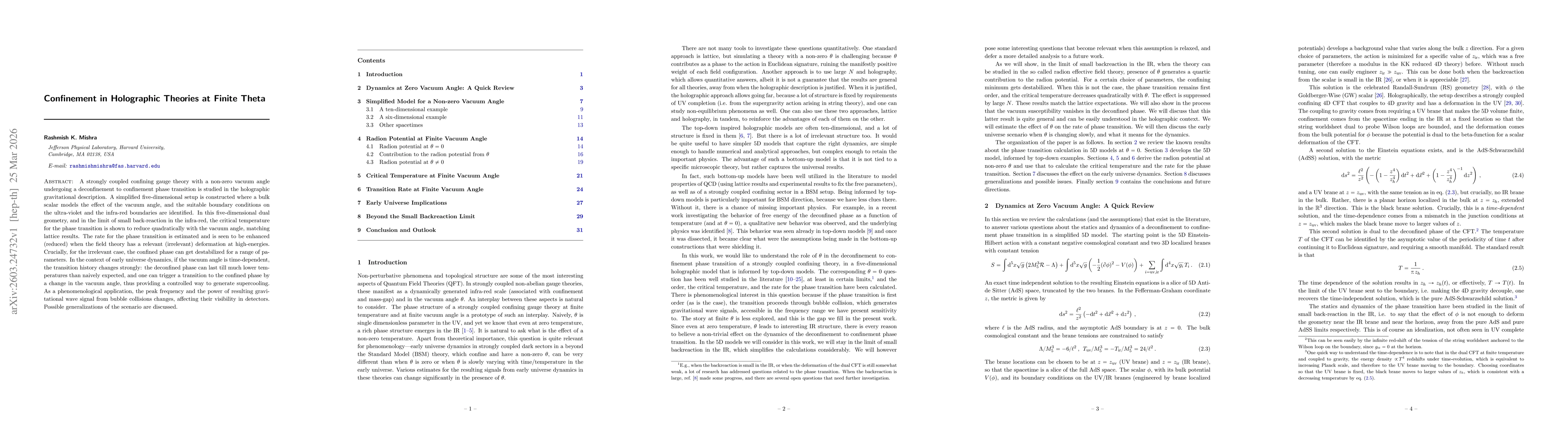 Thumbnail for Confinement in Holographic Theories at Finite Theta