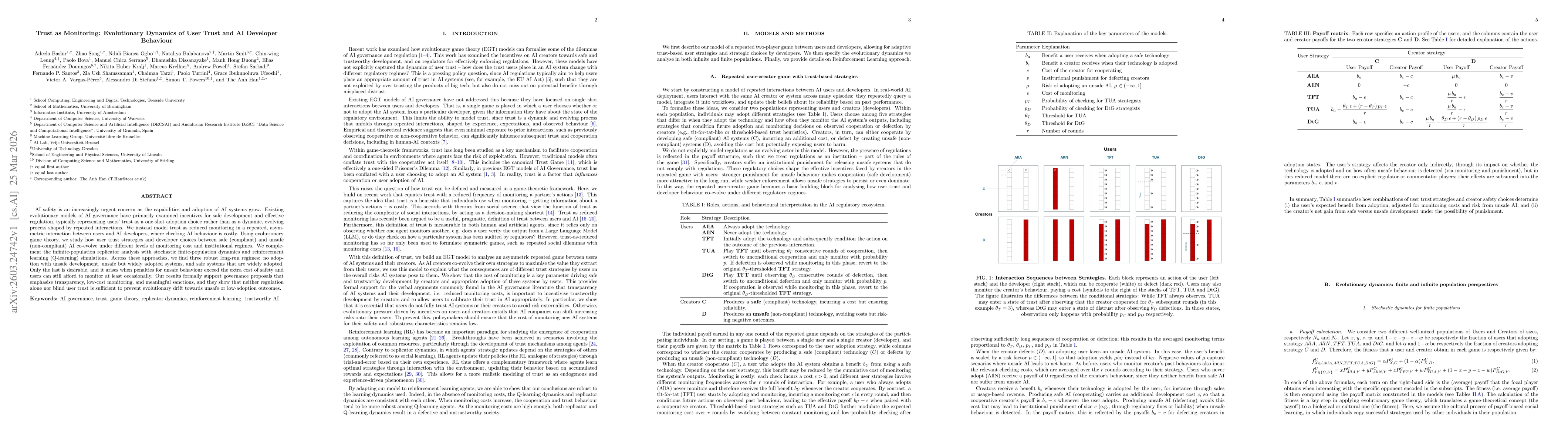 Thumbnail for Trust as Monitoring: Evolutionary Dynamics of User Trust and AI Developer Behaviour