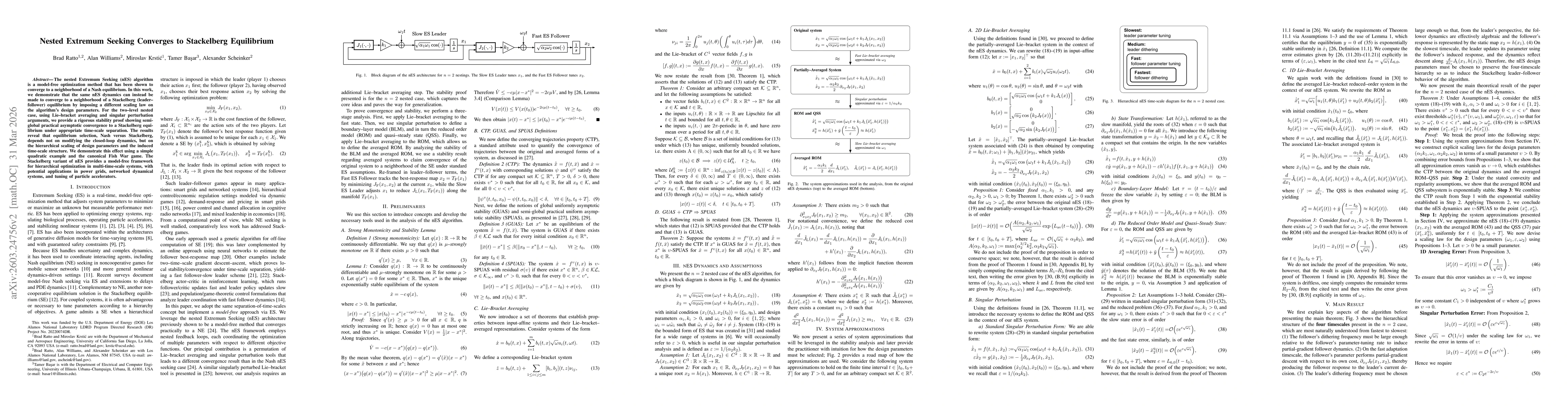 Thumbnail for Nested Extremum Seeking Converges to Stackelberg Equilibrium
