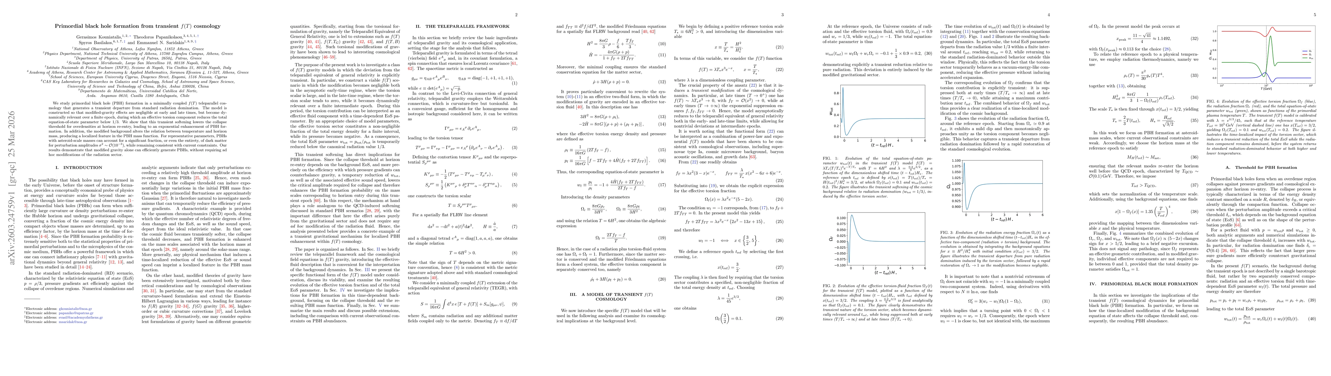 Thumbnail for Primordial black hole formation from transient $f(T)$ cosmology