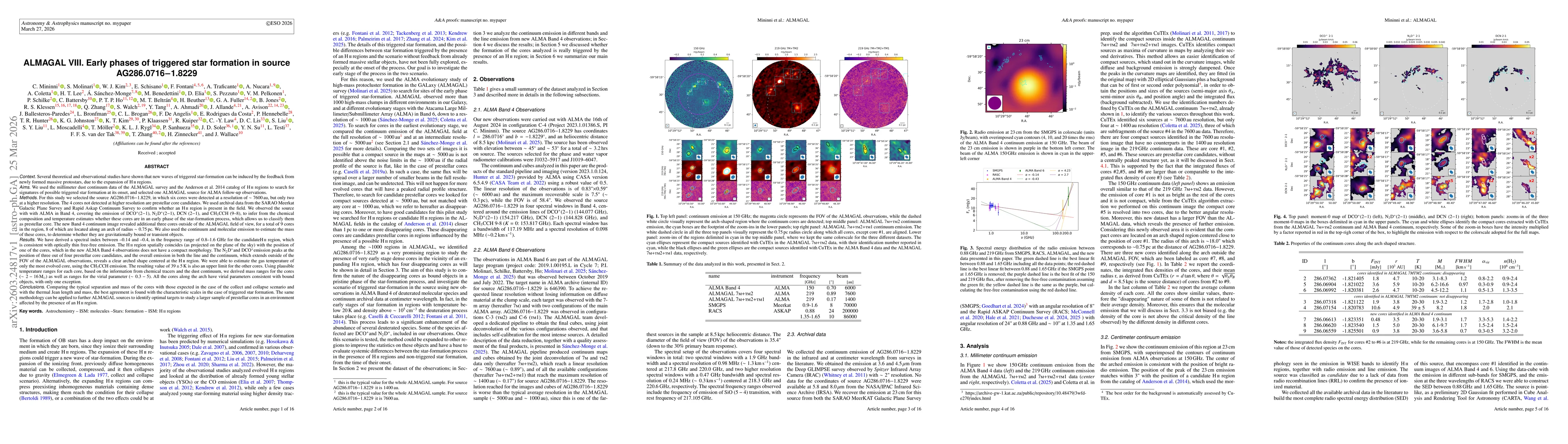 Thumbnail for ALMAGAL VIII. Early phases of triggered star formation in source AG286.0716$-$1.8229