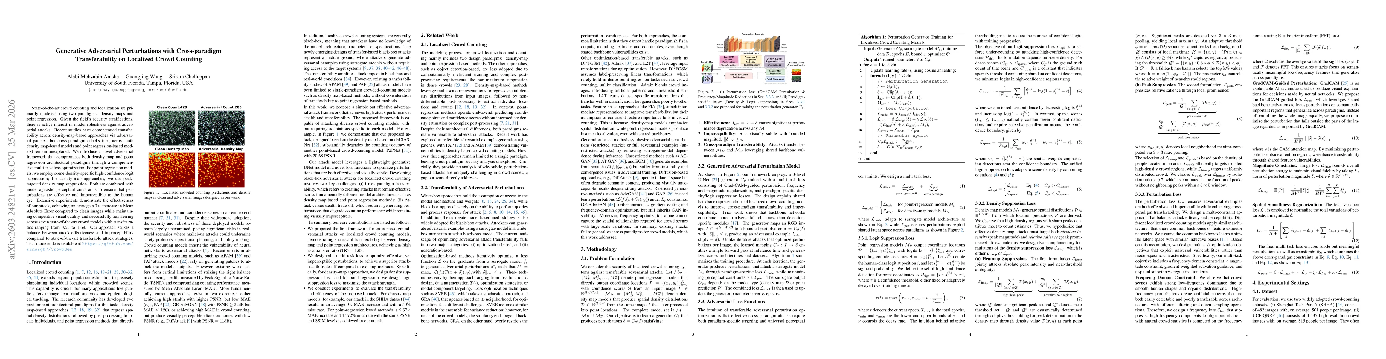 Thumbnail for Generative Adversarial Perturbations with Cross-paradigm Transferability on Localized Crowd Counting