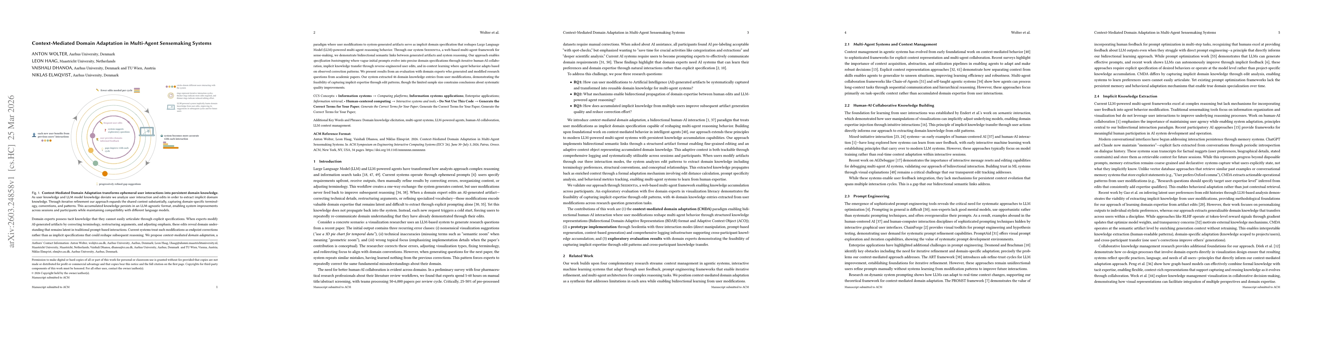 Thumbnail for Context-Mediated Domain Adaptation in Multi-Agent Sensemaking Systems
