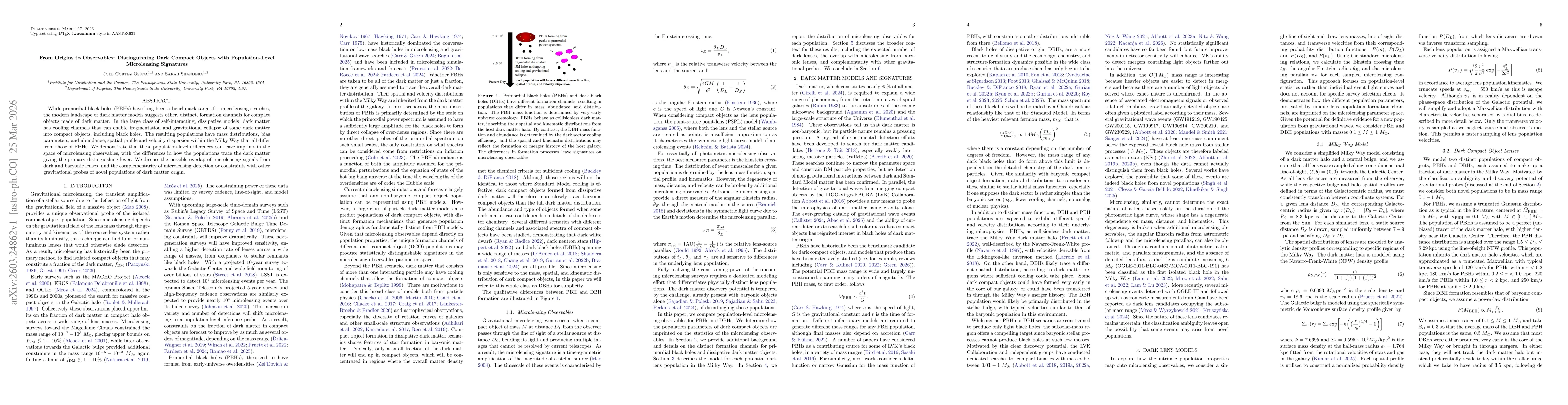 Thumbnail for From Origins to Observables: Distinguishing Dark Compact Objects with Population-Level Microlensing Signatures