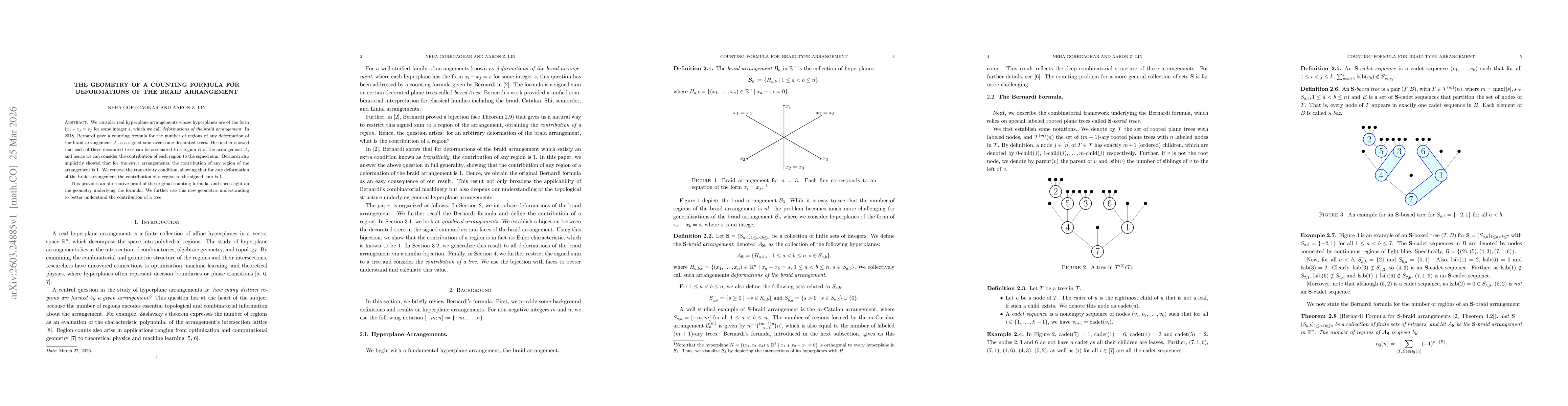 Thumbnail for The geometry of a counting formula for deformations of the braid arrangement