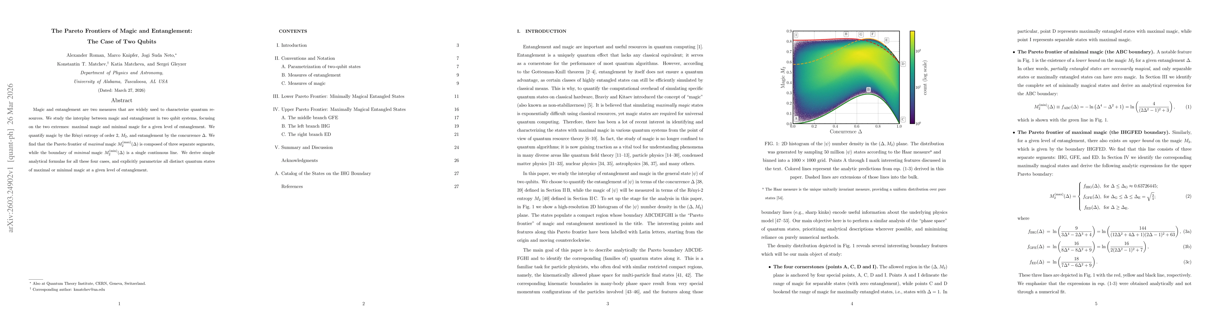 Thumbnail for The Pareto Frontiers of Magic and Entanglement: The Case of Two Qubits