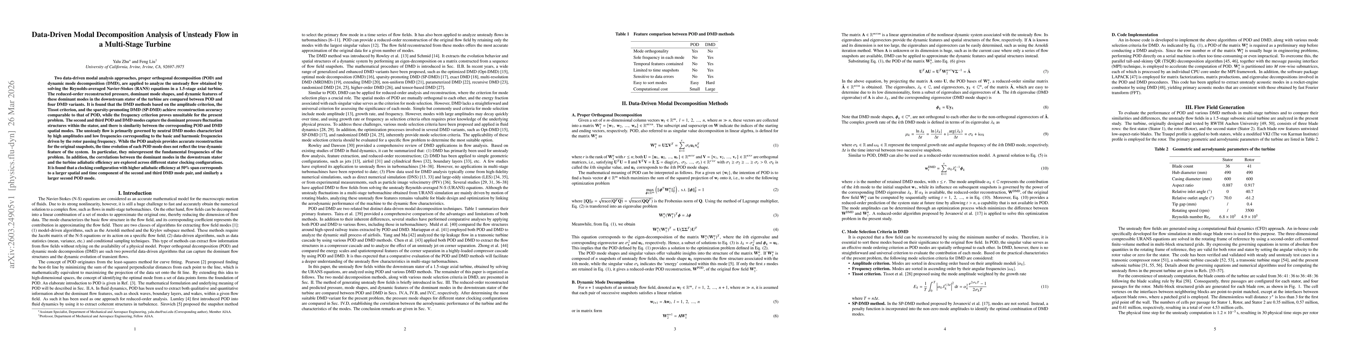 Thumbnail for Data-Driven Modal Decomposition Analysis of Unsteady Flow in a Multi-Stage Turbine