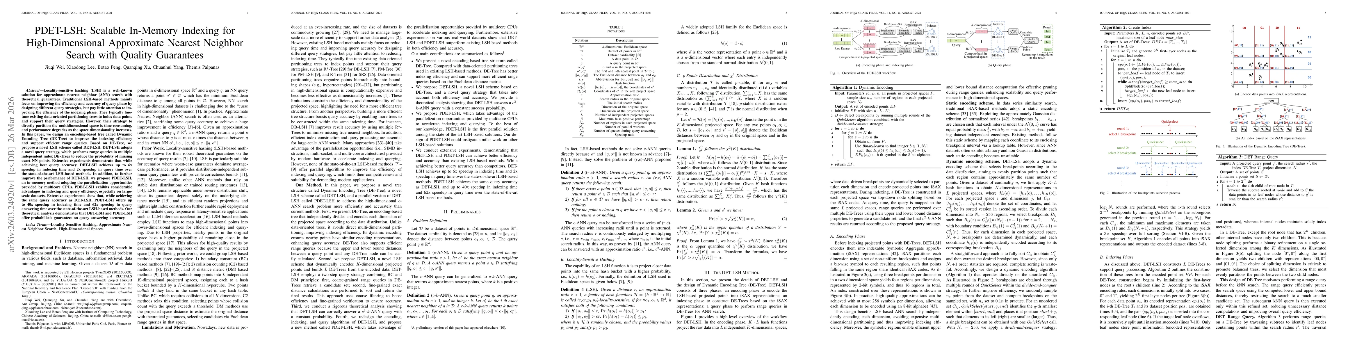 Thumbnail for PDET-LSH: Scalable In-Memory Indexing for High-Dimensional Approximate Nearest Neighbor Search with Quality Guarantees