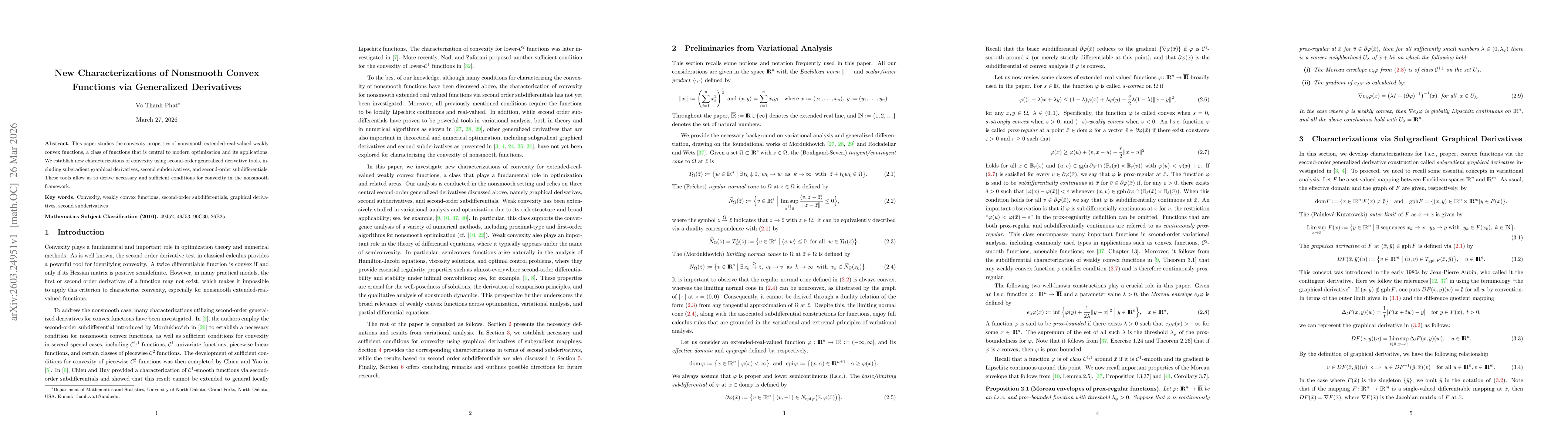 Thumbnail for New Characterizations of Nonsmooth Convex Functions via Generalized Derivatives