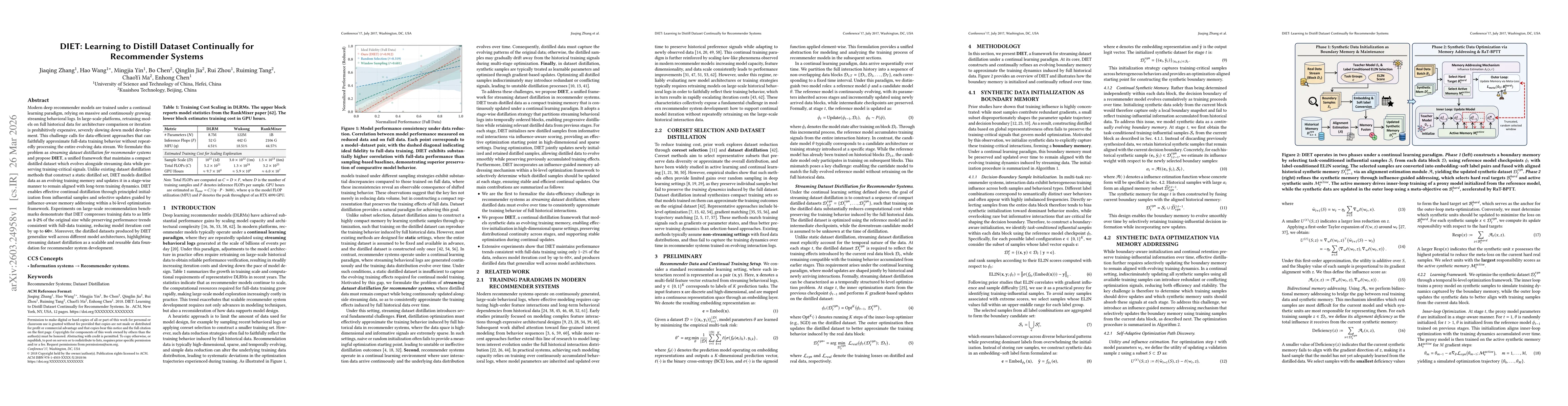 Thumbnail for DIET: Learning to Distill Dataset Continually for Recommender Systems