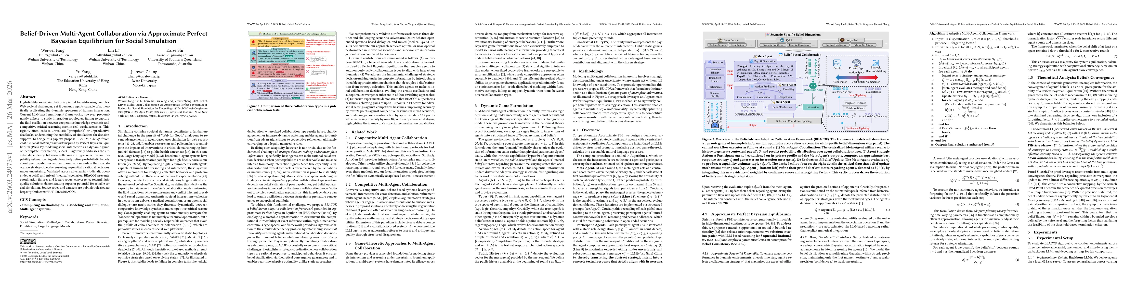 Thumbnail for Belief-Driven Multi-Agent Collaboration via Approximate Perfect Bayesian Equilibrium for Social Simulation