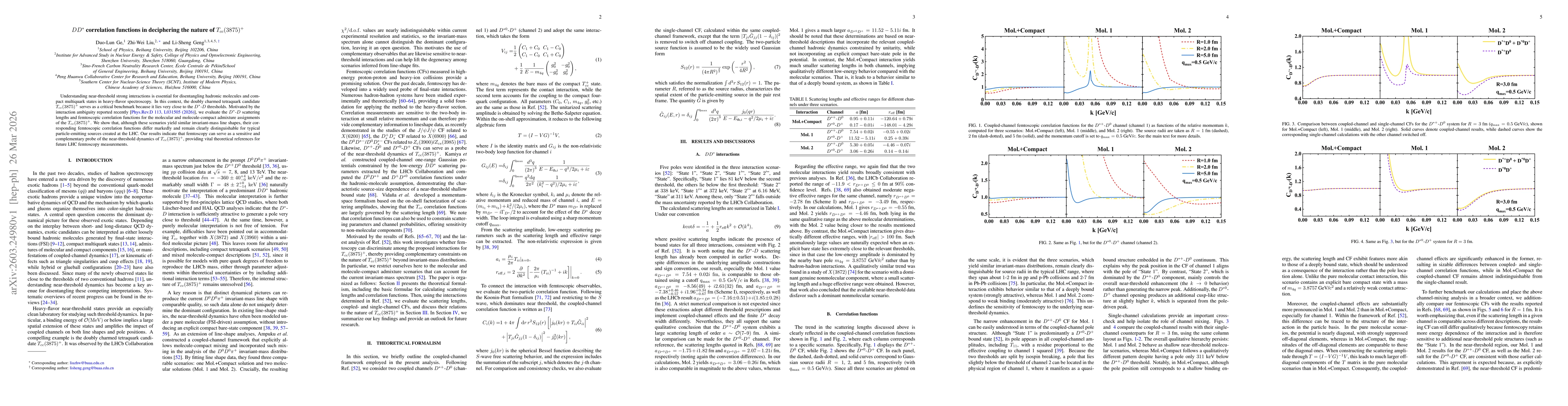 Thumbnail for $DD^*$ correlation functions in deciphering the nature of $T_{cc}(3875)^+$