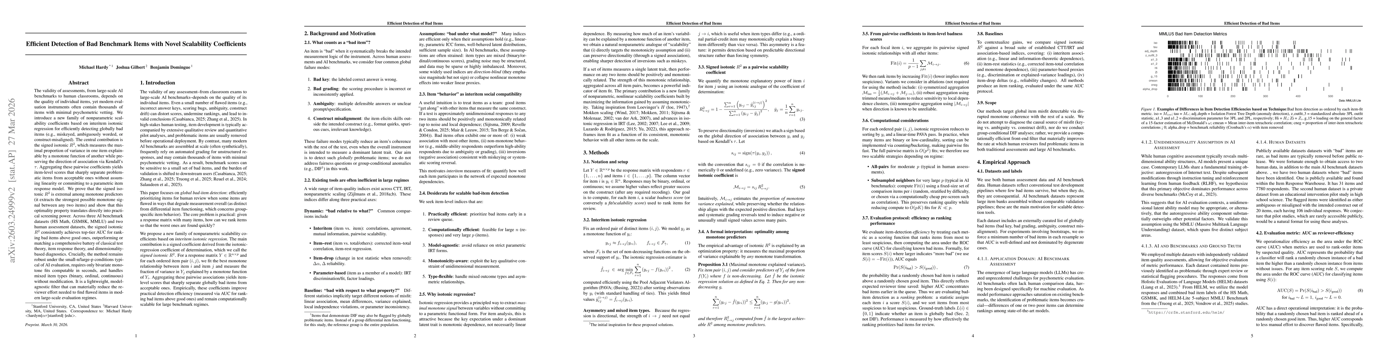 Thumbnail for Efficient Detection of Bad Benchmark Items with Novel Scalability Coefficients