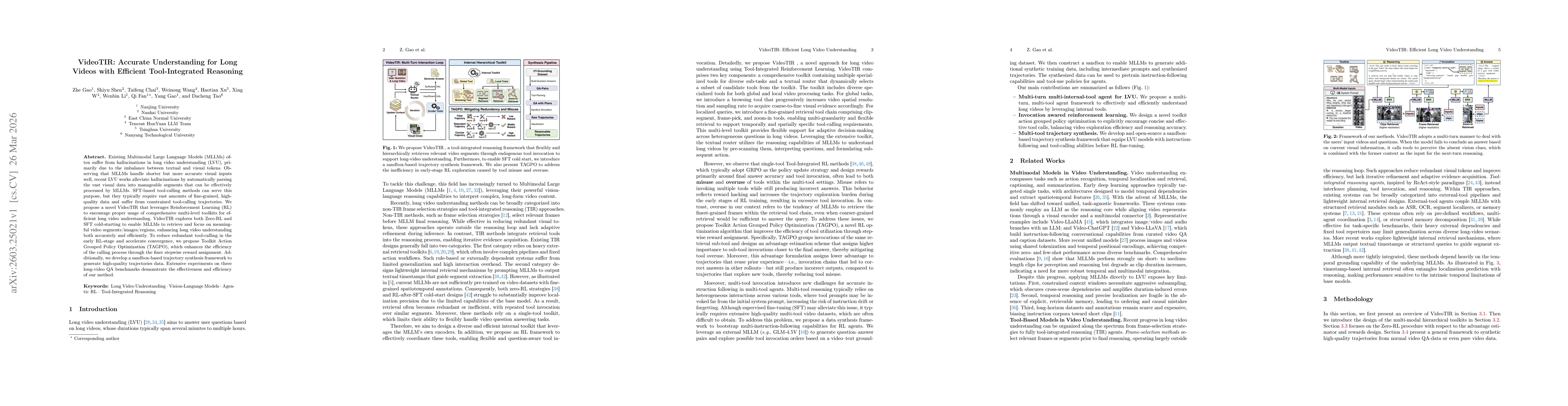 Thumbnail for VideoTIR: Accurate Understanding for Long Videos with Efficient Tool-Integrated Reasoning