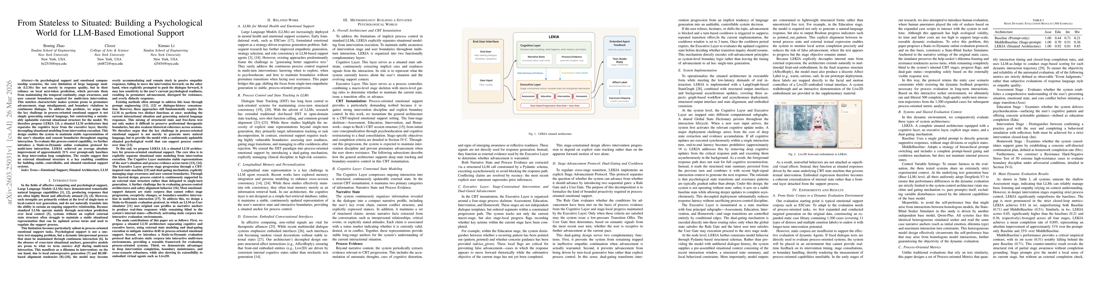 Thumbnail for From Stateless to Situated: Building a Psychological World for LLM-Based Emotional Support