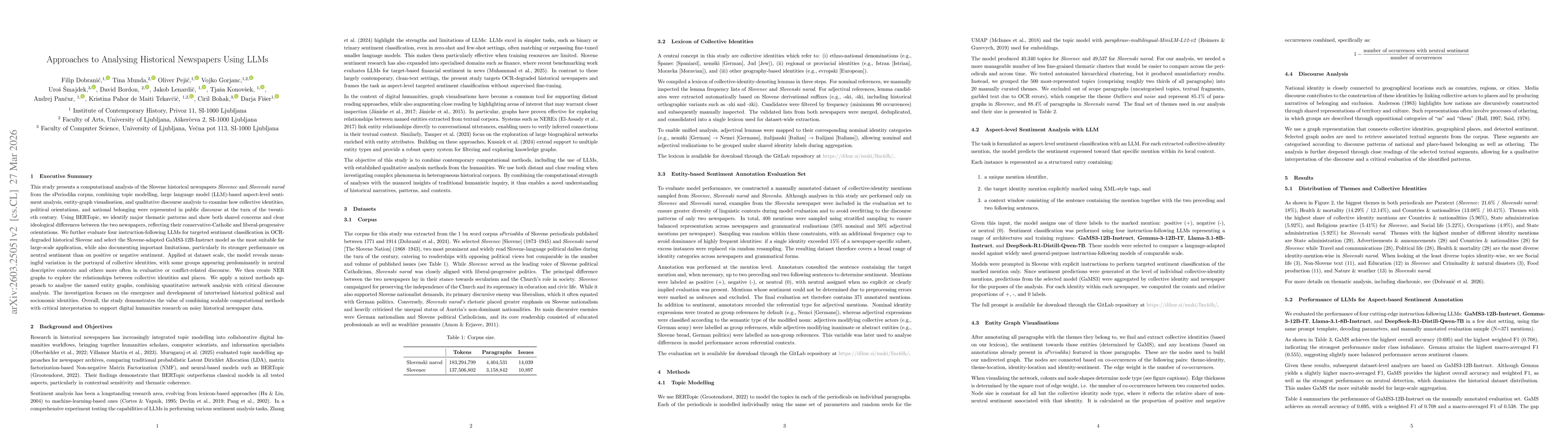 Thumbnail for Approaches to Analysing Historical Newspapers Using LLMs