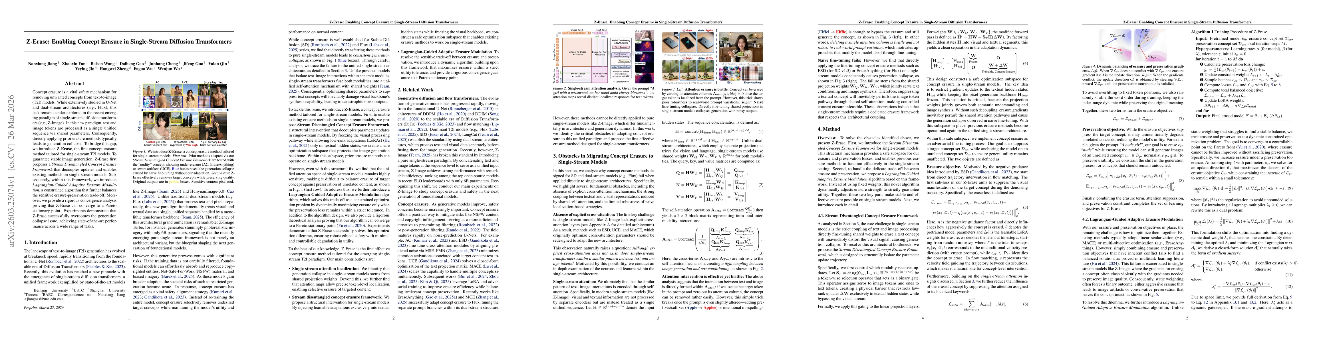 Thumbnail for Z-Erase: Enabling Concept Erasure in Single-Stream Diffusion Transformers