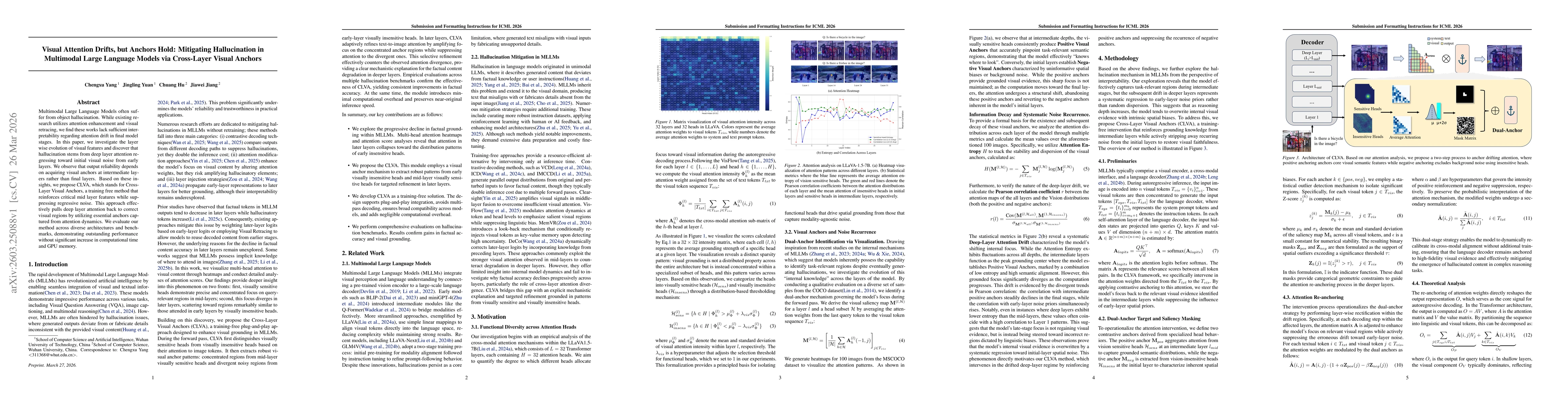Thumbnail for Visual Attention Drifts,but Anchors Hold:Mitigating Hallucination in Multimodal Large Language Models via Cross-Layer Visual Anchors