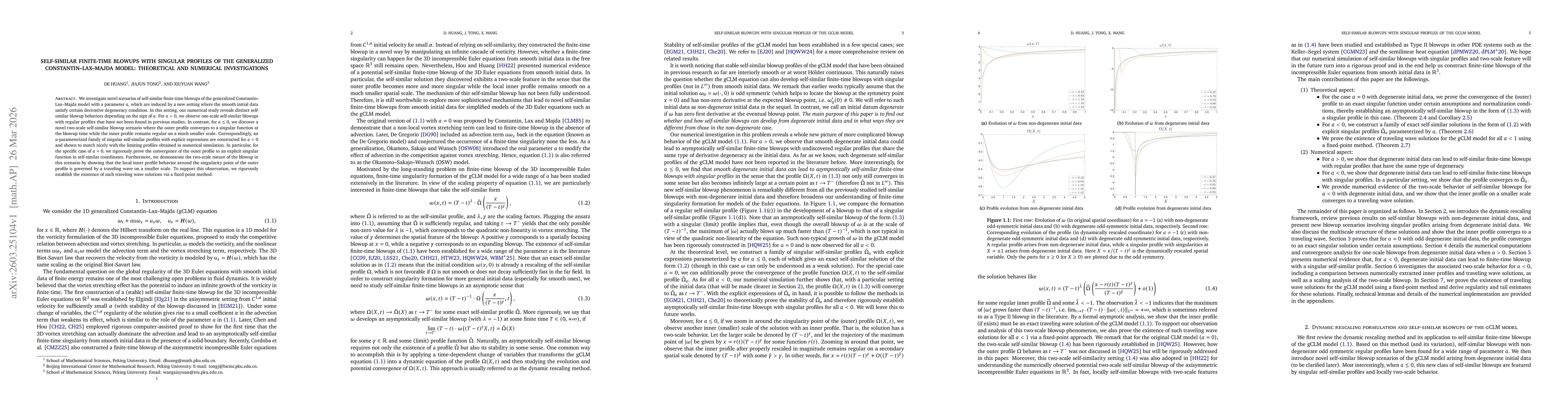 Thumbnail for Self-similar finite-time blowups with singular profiles of the generalized Constantin-Lax-Majda model: theoretical and numerical investigations