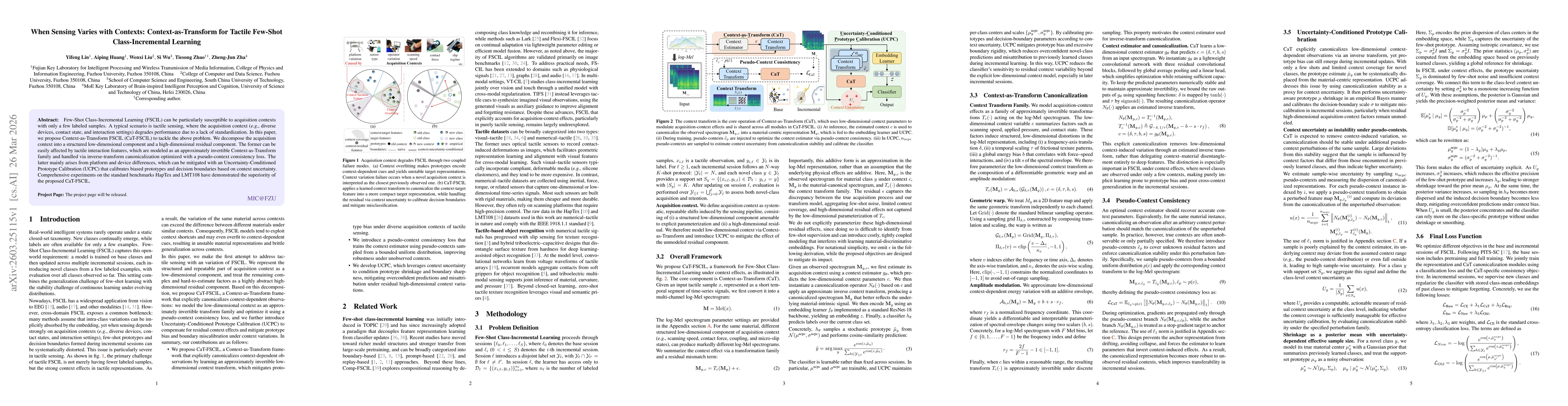 Thumbnail for When Sensing Varies with Contexts: Context-as-Transform for Tactile Few-Shot Class-Incremental Learning