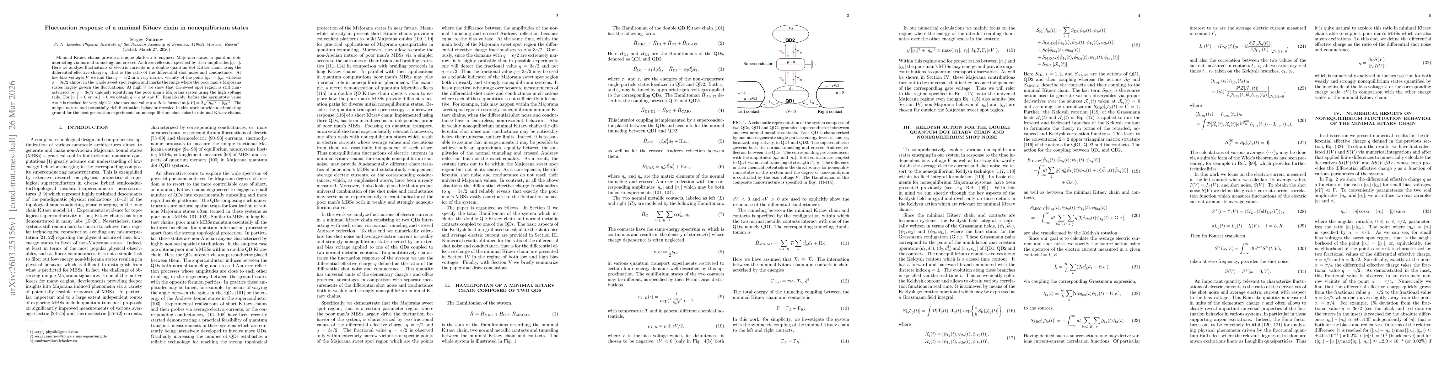 Thumbnail for Fluctuation response of a minimal Kitaev chain in nonequilibrium states