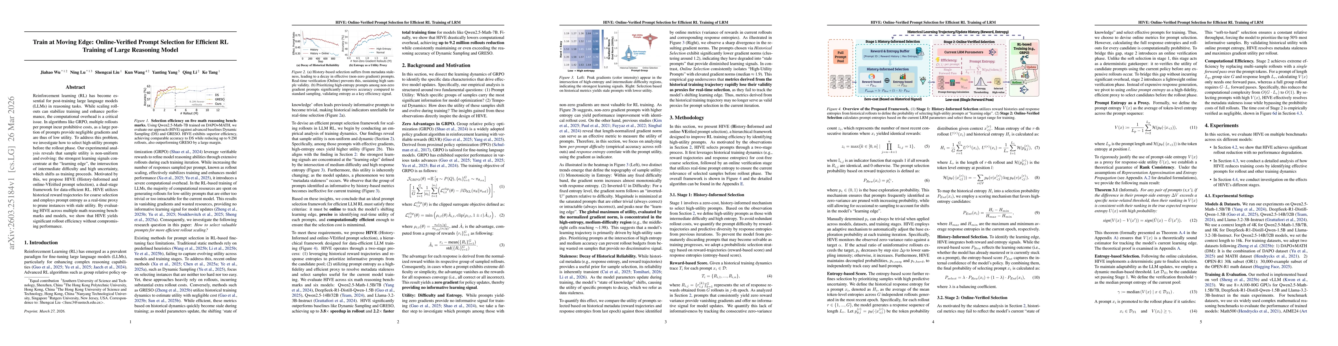 Thumbnail for Train at Moving Edge: Online-Verified Prompt Selection for Efficient RL Training of Large Reasoning Model