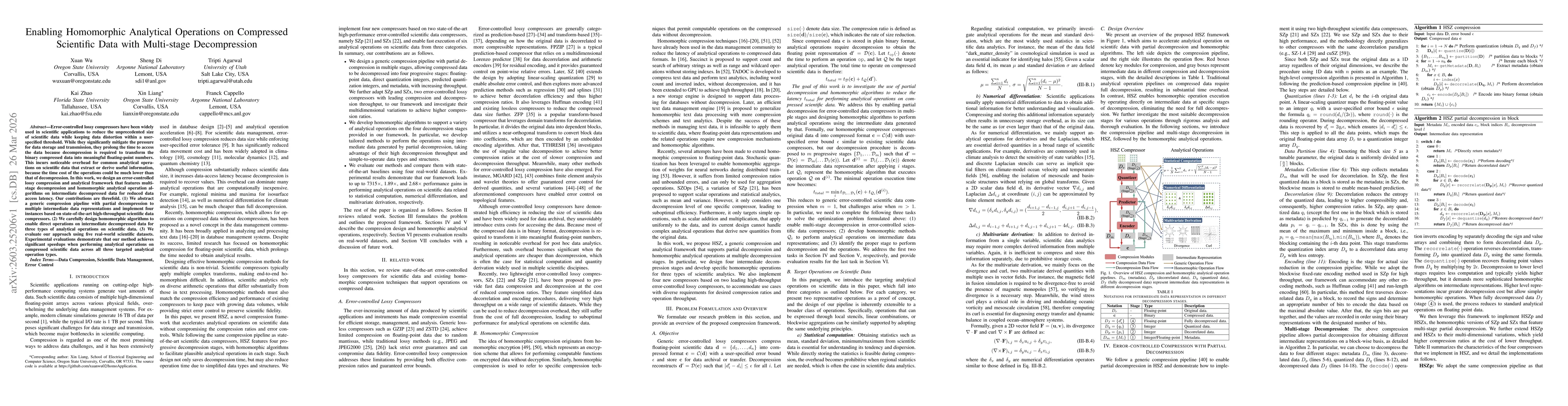 Thumbnail for Enabling Homomorphic Analytical Operations on Compressed Scientific Data with Multi-stage Decompression