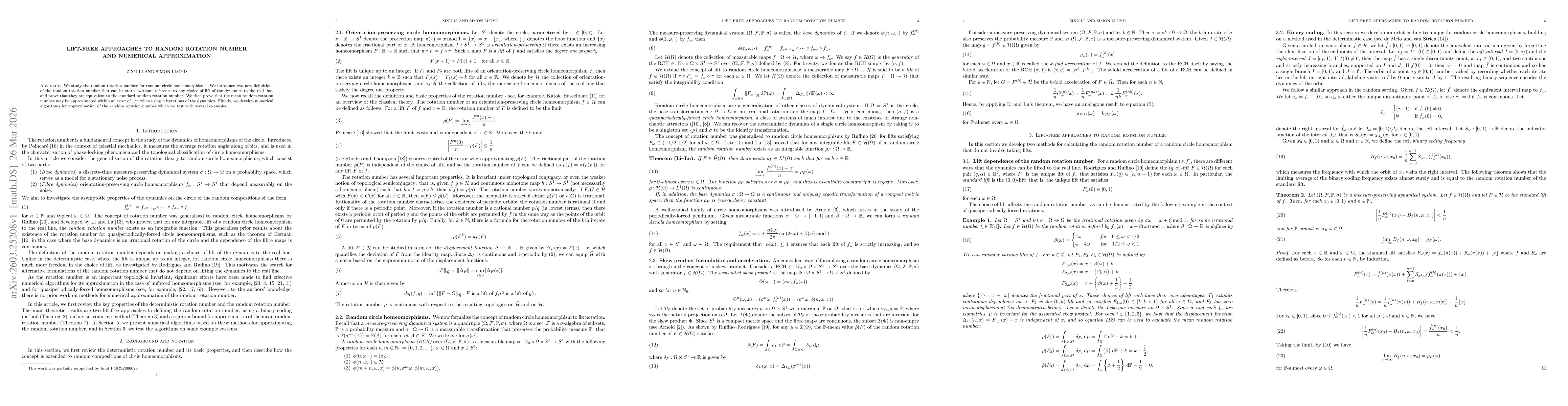 Thumbnail for Lift-Free Approaches to Random Rotation Number and Numerical Approximation