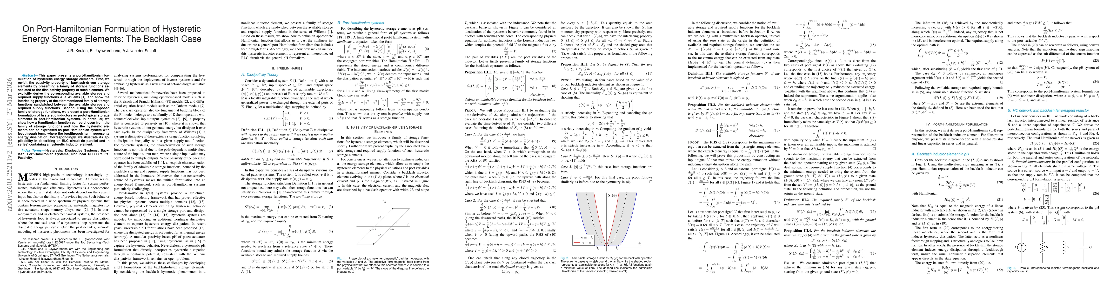 Thumbnail for On Port-Hamiltonian Formulation of HystereticEnergy Storage Elements: The Backlash Case