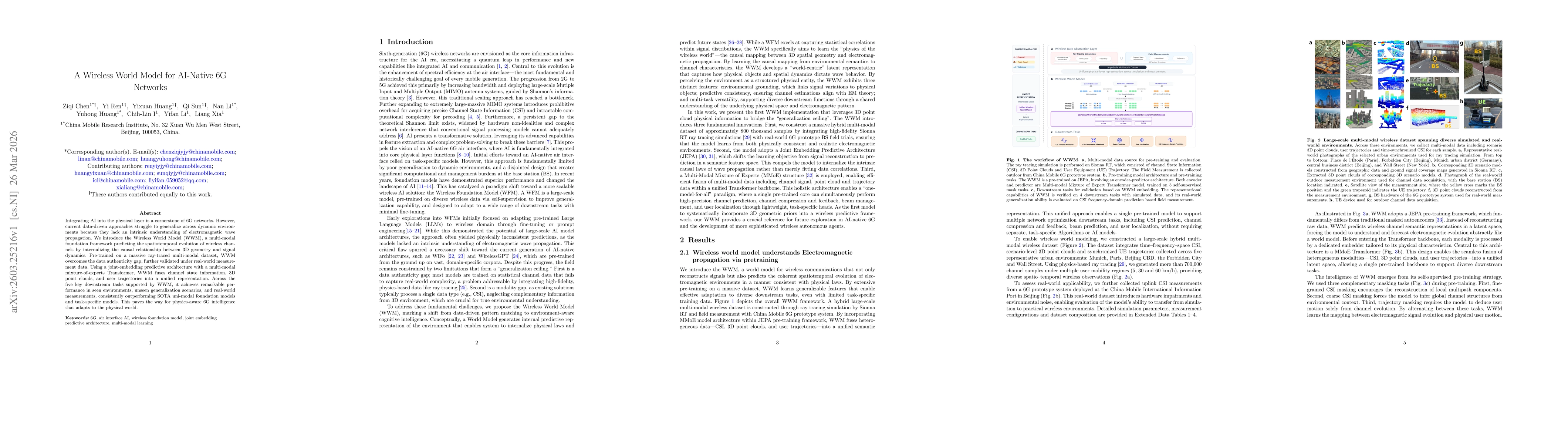 Thumbnail for A Wireless World Model for AI-Native 6G Networks