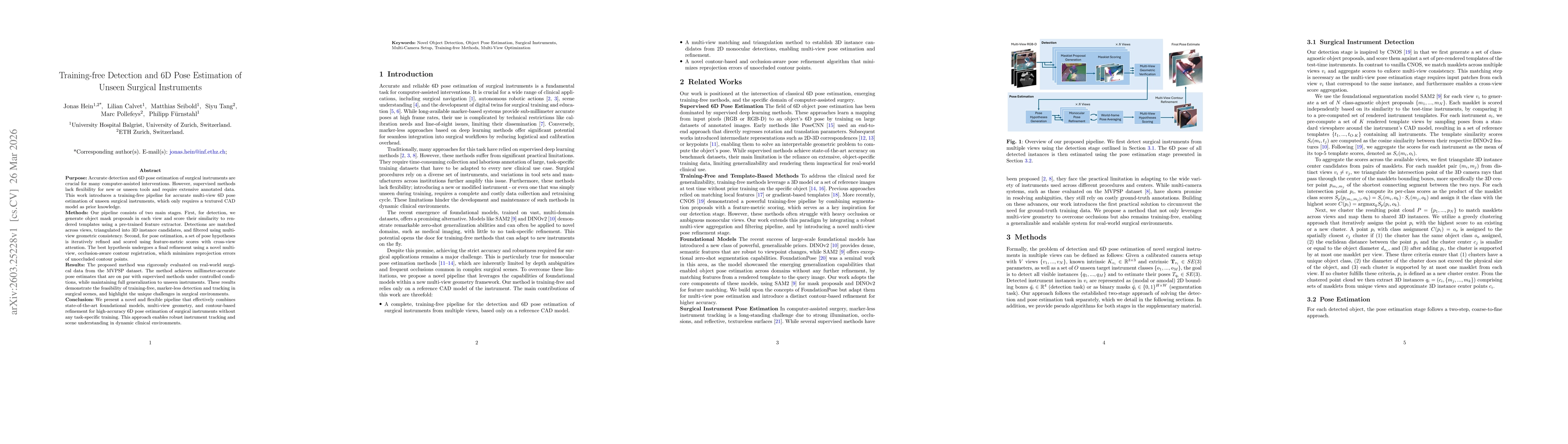 Thumbnail for Training-free Detection and 6D Pose Estimation of Unseen Surgical Instruments