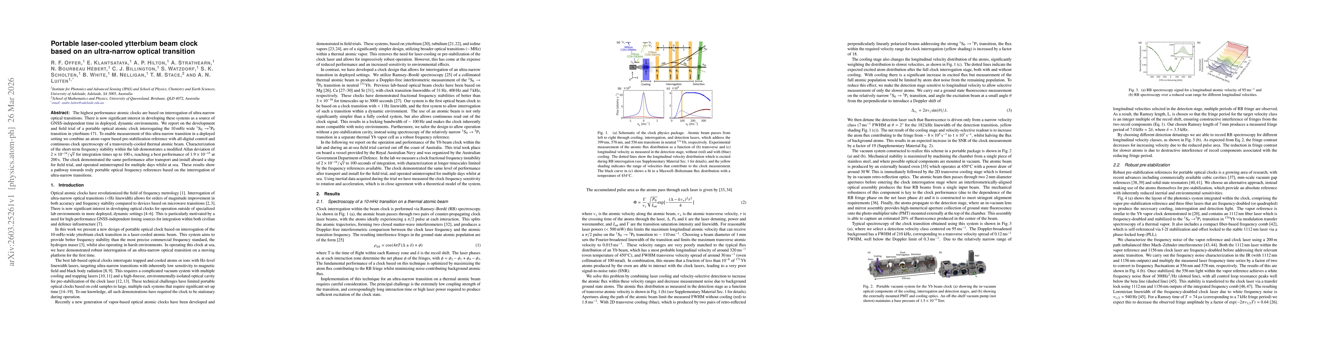 Thumbnail for Portable laser-cooled ytterbium beam clock based on an ultra-narrow optical transition