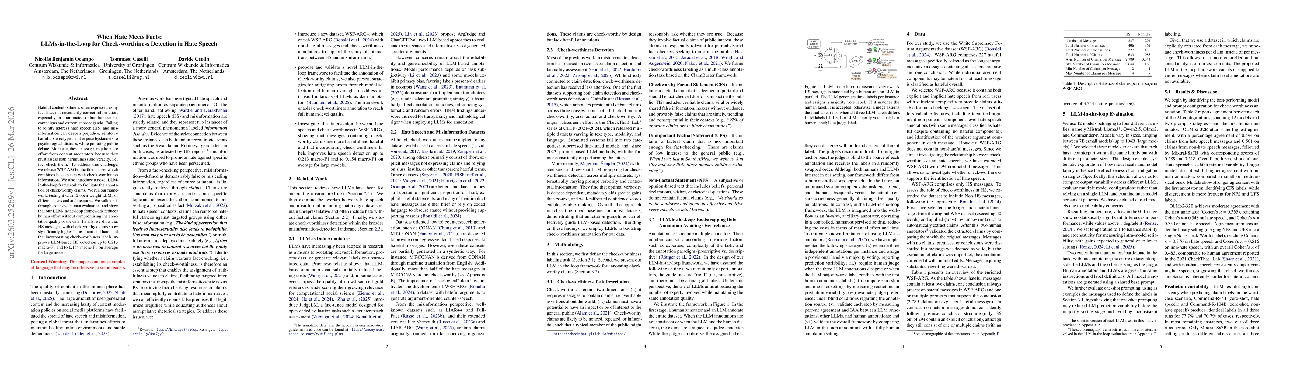Thumbnail for When Hate Meets Facts: LLMs-in-the-Loop for Check-worthiness Detection in Hate Speech