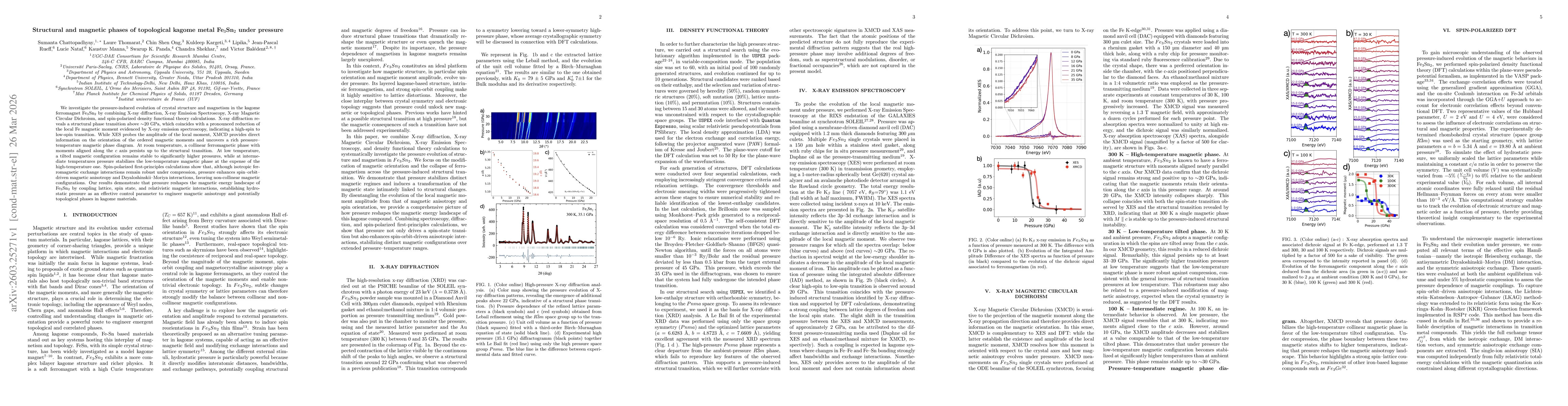 Thumbnail for Structural and magnetic phases of topological kagome metal Fe$_3$Sn$_2$ under pressure