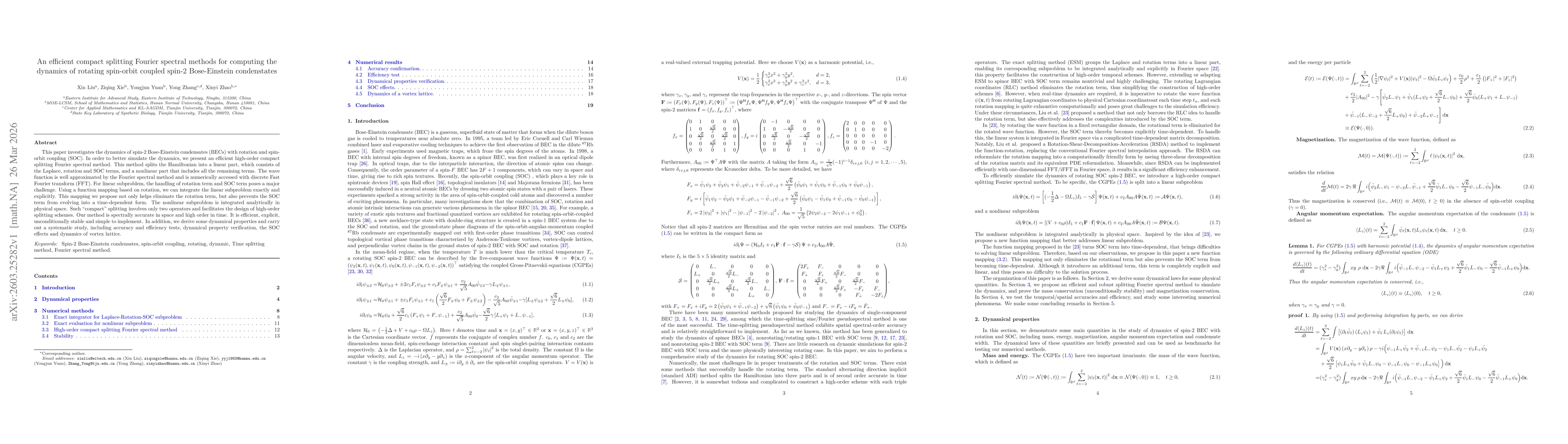 Thumbnail for An efficient compact splitting Fourier spectral methods for computing the dynamics of rotating spin-orbit coupled spin-2 Bose-Einstein condenstates