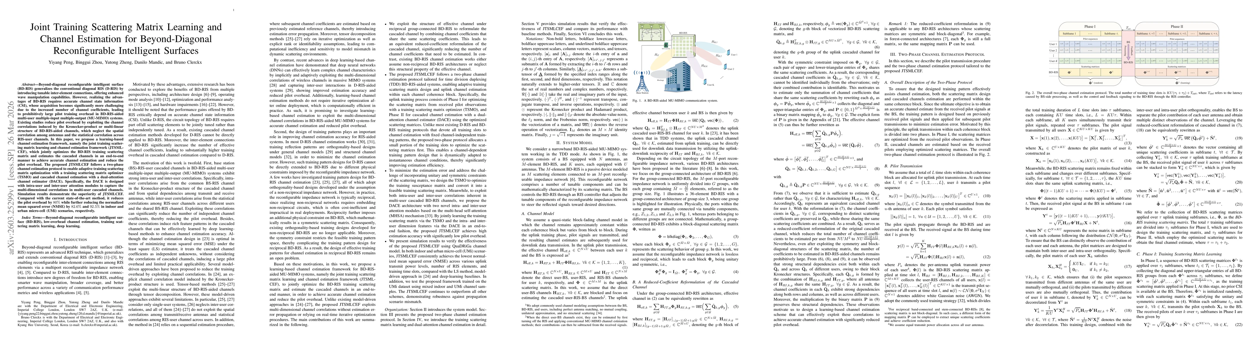 Thumbnail for Joint Training Scattering Matrix Learning and Channel Estimation for Beyond-Diagonal Reconfigurable Intelligent Surfaces