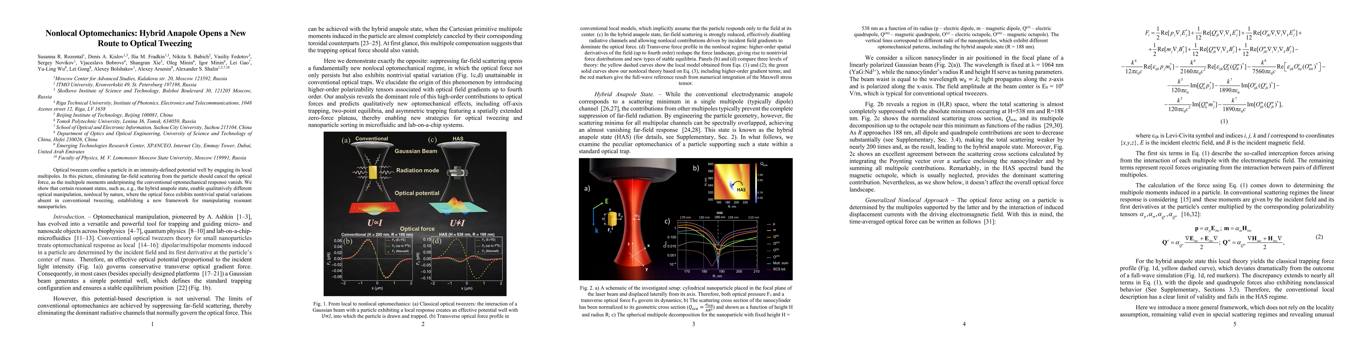 Thumbnail for Nonlocal Optomechanics: Hybrid Anapole Opens a New Route to Optical Tweezing