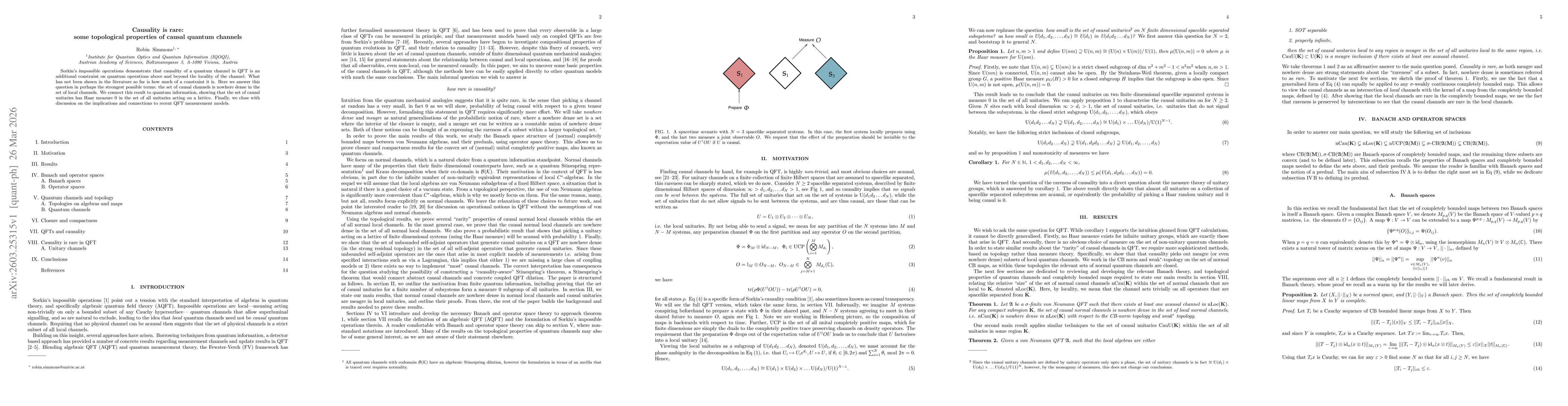Thumbnail for Causality is rare: some topological properties of causal quantum channels