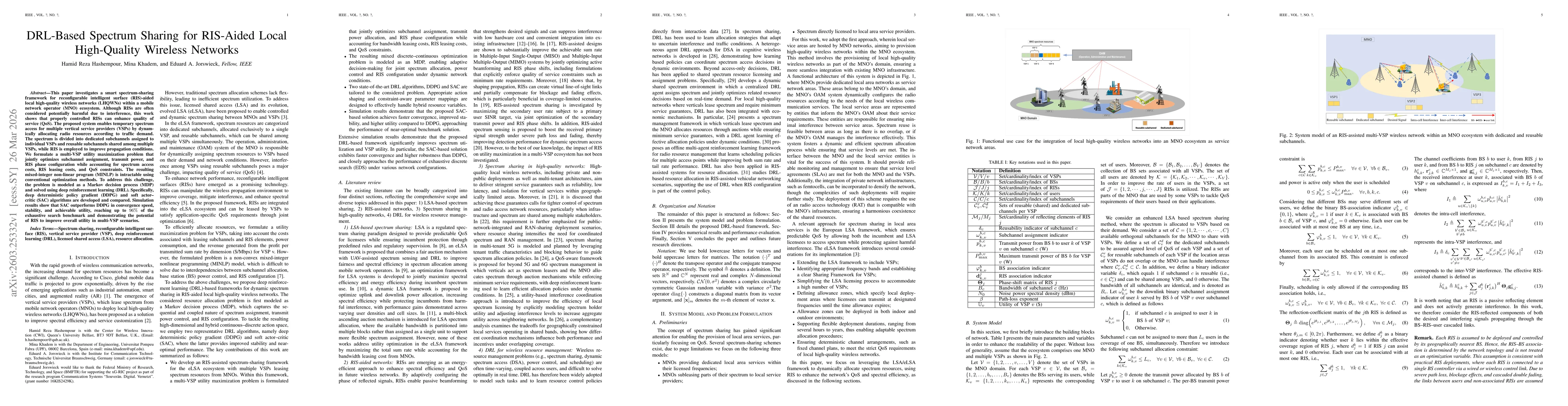 Thumbnail for DRL-Based Spectrum Sharing for RIS-Aided Local High-Quality Wireless Networks