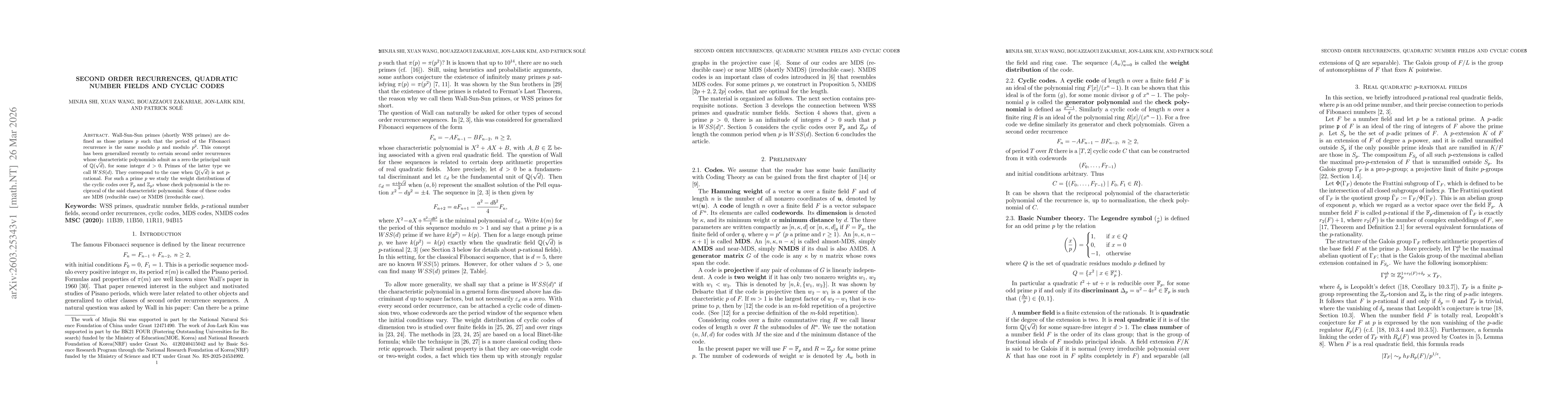 Thumbnail for Second order Recurrences, quadratic number fields and cyclic codes