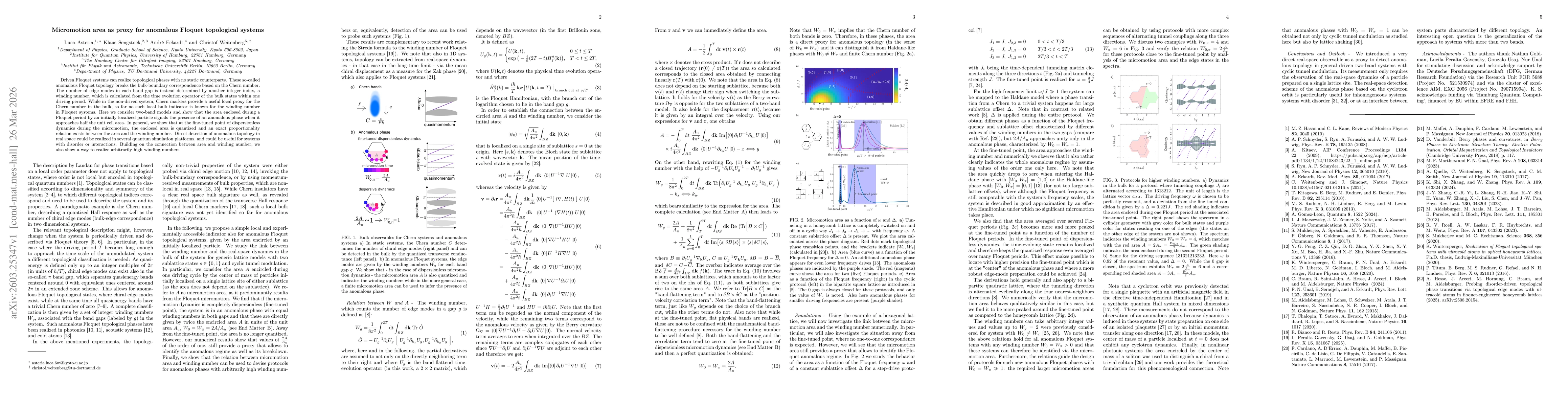 Thumbnail for Micromotion area as proxy for anomalous Floquet topological systems