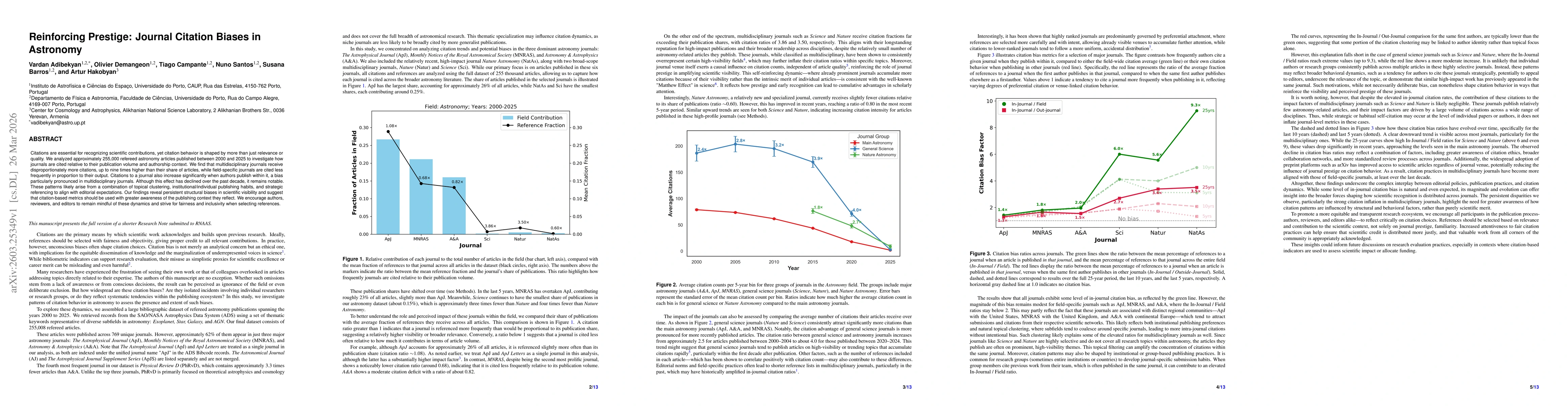 Thumbnail for Reinforcing Prestige: Journal Citation Biases in Astronomy