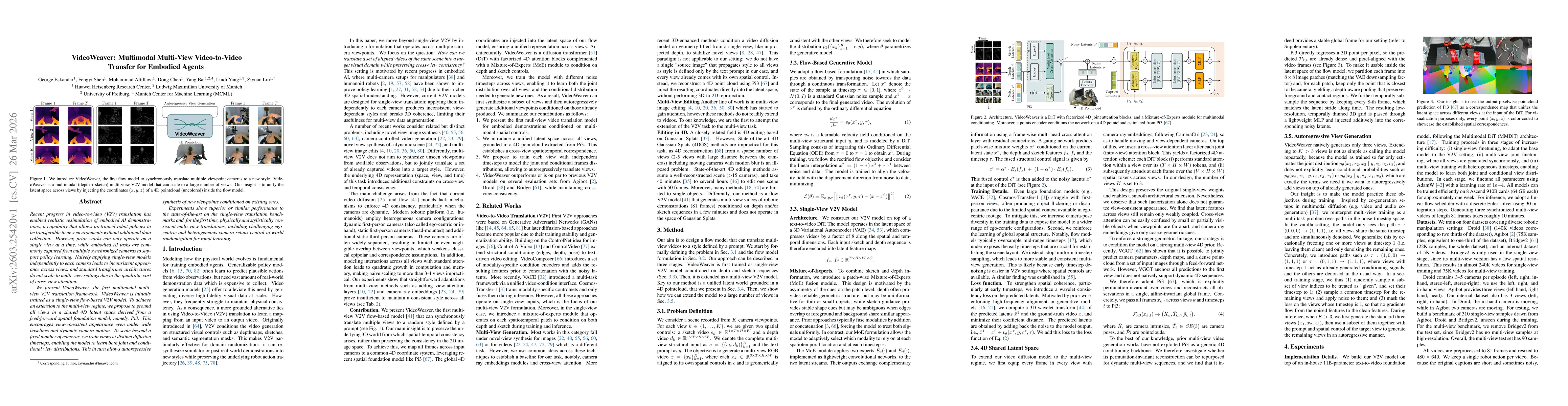 Thumbnail for VideoWeaver: Multimodal Multi-View Video-to-Video Transfer for Embodied Agents