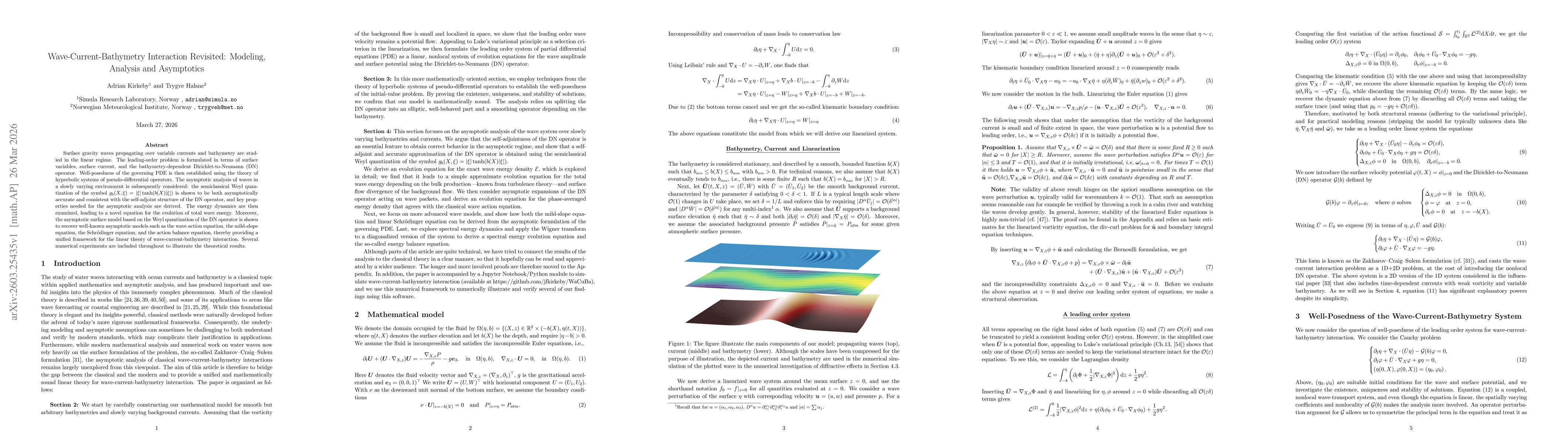 Thumbnail for Wave-Current-Bathymetry Interaction Revisited: Modeling, Analysis and Asymptotics
