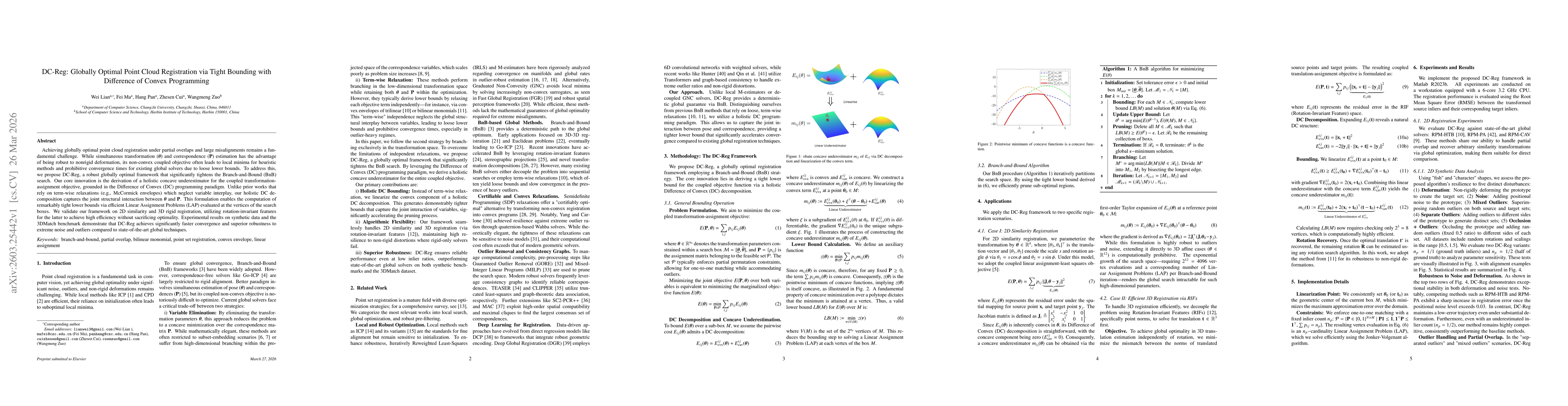 Thumbnail for DC-Reg: Globally Optimal Point Cloud Registration via Tight Bounding with Difference of Convex Programming