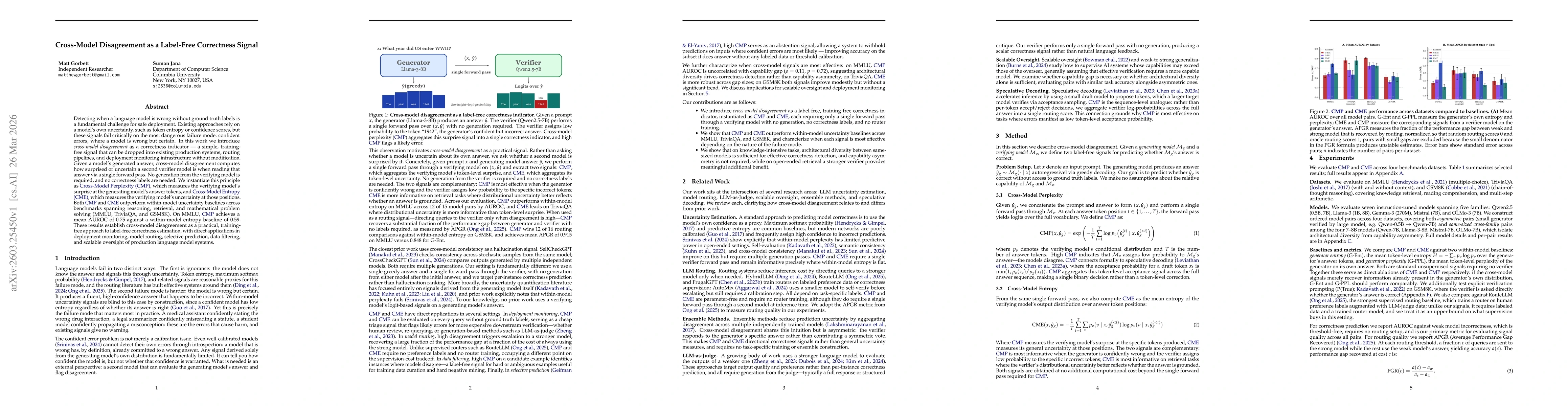 Thumbnail for Cross-Model Disagreement as a Label-Free Correctness Signal