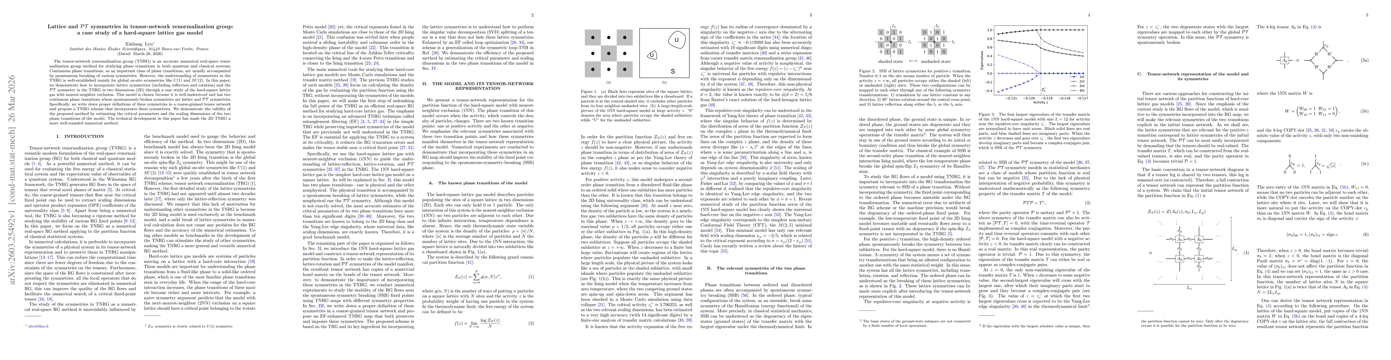 Thumbnail for Lattice and PT symmetries in tensor-network renormalization group: a case study of a hard-square lattice gas model