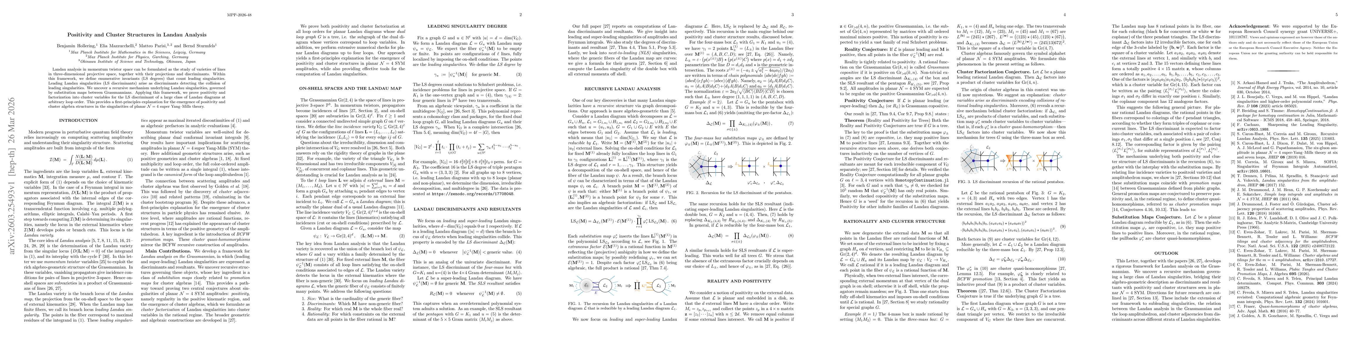 Thumbnail for Positivity and Cluster Structures in Landau Analysis