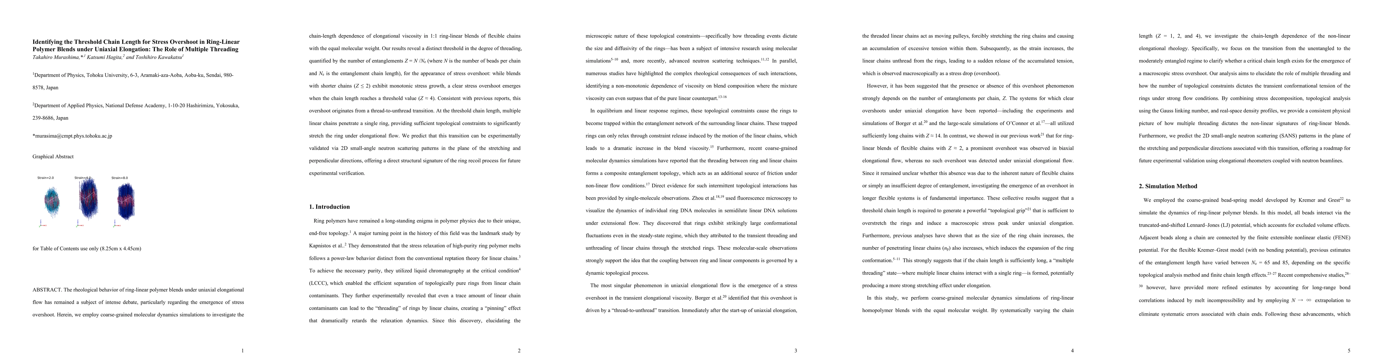 Thumbnail for Identifying the Threshold Chain Length for Stress Overshoot in Ring-Linear Polymer Blends under Uniaxial Elongation: The Role of Multiple Threading
